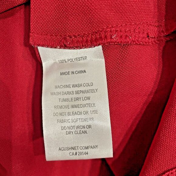 FJ Footjoy Polo Shirt Mens Large Golf‎ Short Sleeve Red Collared w/ Embroidery - Picture 6 of 10